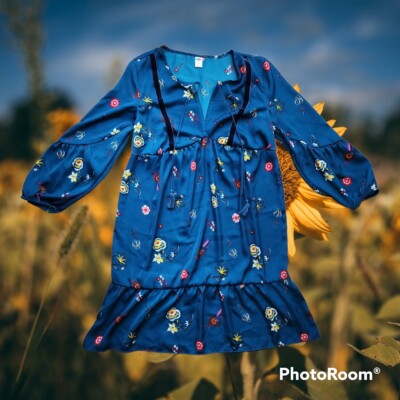 NWT Womens Old Navy teal / multicolor floral bohemian Dress size XS
