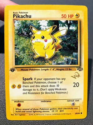 Pokémon TCG Pikachu Jungle 60/64 1st Edition Gold W Stamp Promo | eBay