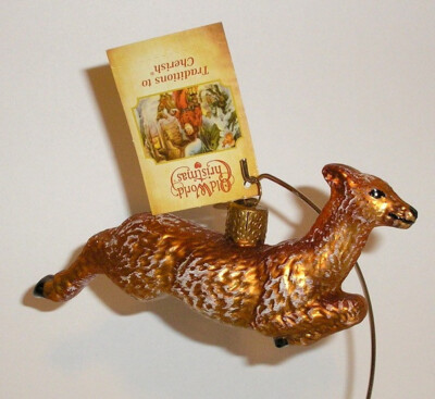 2019 - VINTAGE WOODLAND DEER - OLD WORLD CHRISTMAS - GLASS ORNAMENT - NEW W/TAG