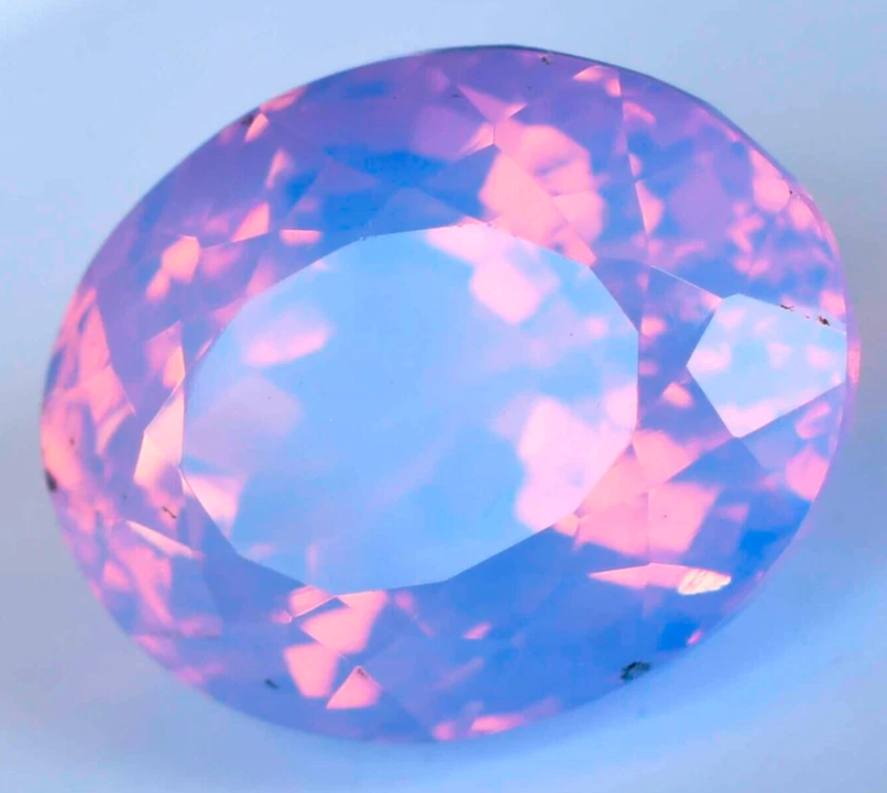 Large Pink Opal Australian 84.15 Ct. Oval Cut Loose Gemstone for Pendant Gift - Image 3 of 4