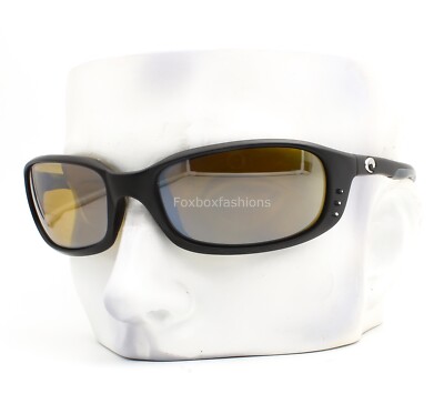 Costa Del Mar Brine Sunglasses Matte Black Sunrise Silver Mirror Glass w/case