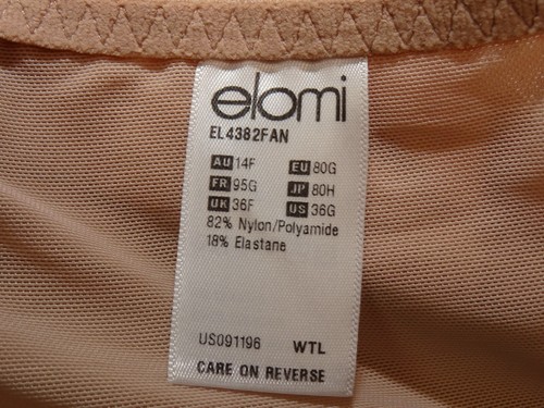 Elomi 4382 Charley Side Support Plunge Unlined Underwire Bra US Size 36 G - Picture 6 of 6