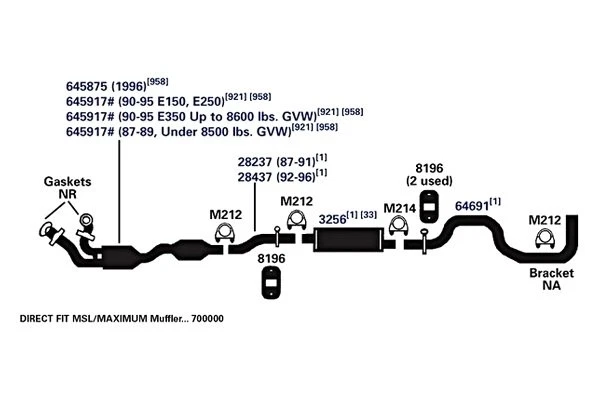 For Ford E-250 Econoline 1992-1996 AP Exhaust 28437 Exhaust Pipe Connector Foto 3 de 3