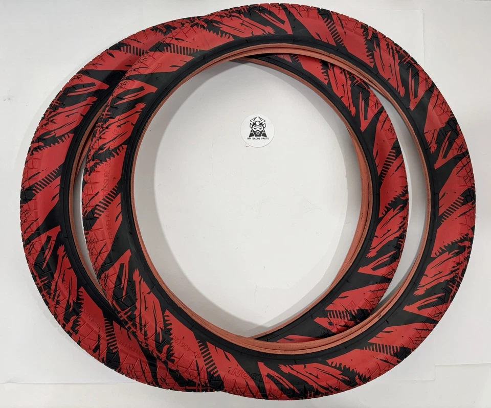 BMX 20" FAHRRADREIFEN FIRE RED 20 X 2.35 SCHWARZ /ROT