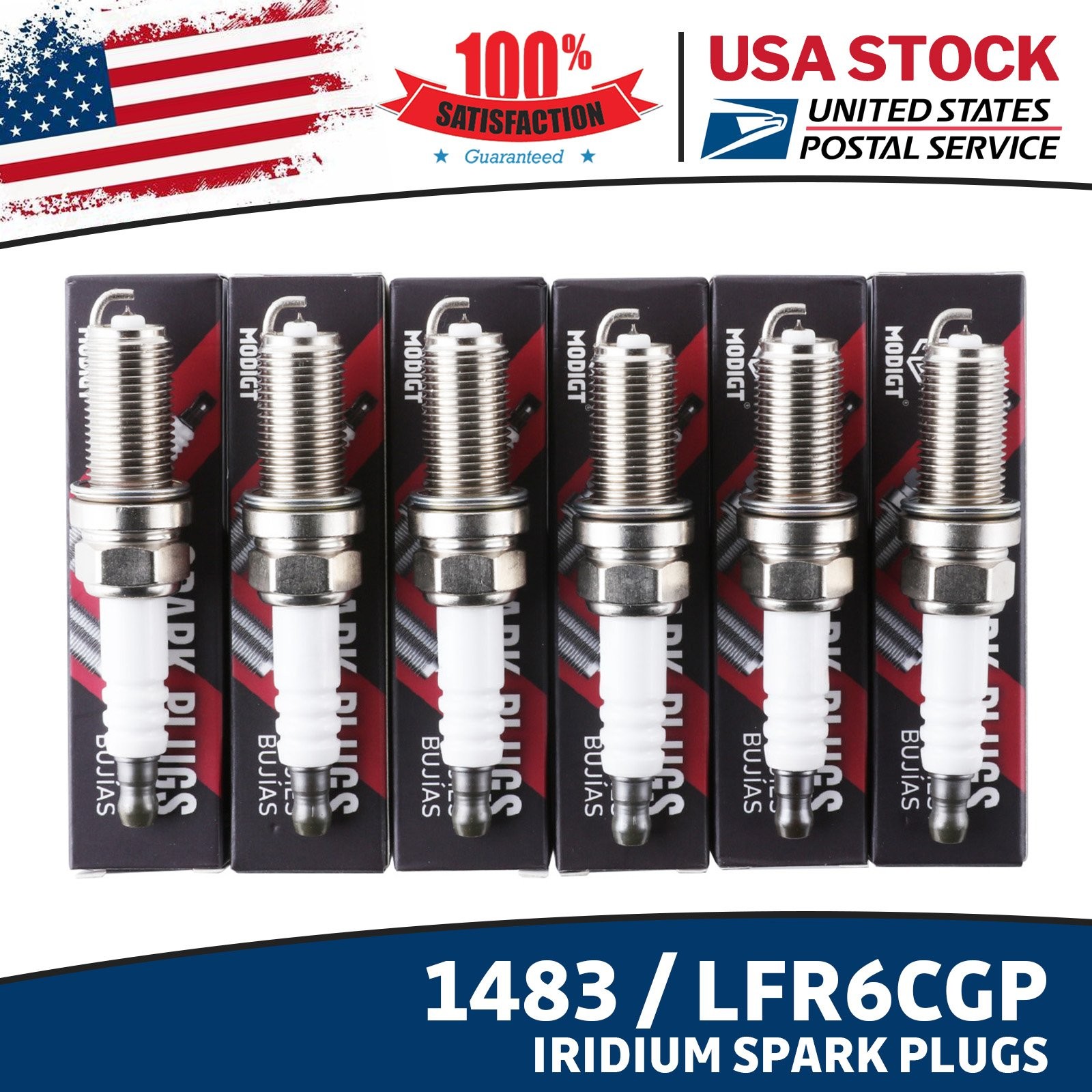 6Pcs Iridium Spark Plugs For NGK LFR6CGP/1483 for Honda Jeep Dodge OEM Quality