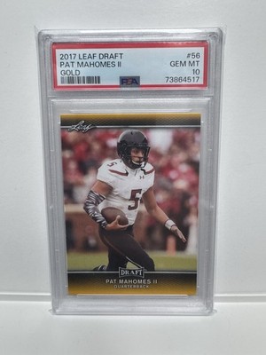 Patrick Mahomes - 2017 Leaf Draft Gold #56 - PSA 10 - Rookie RC