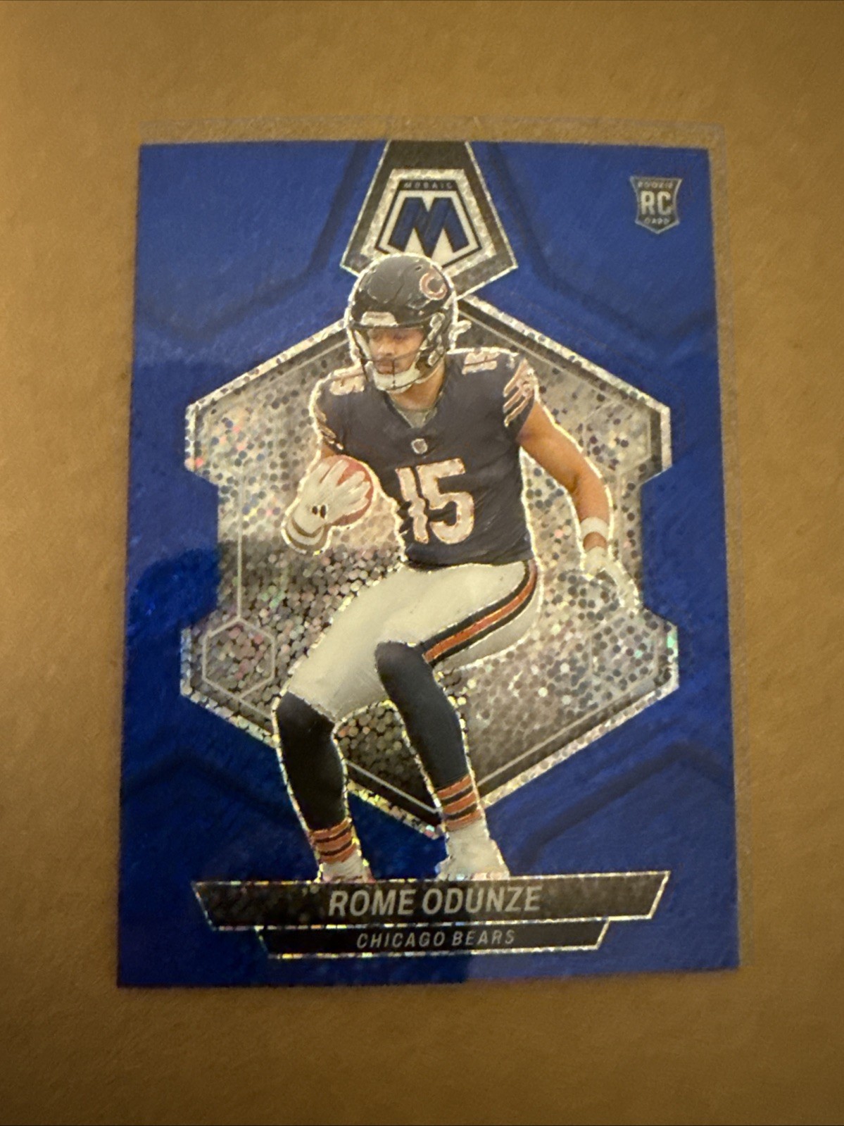 2024 Panini Mosaic Rome Odunze Blue Sparkle SSP #309 Bears Rookie Prizm RC 24/96