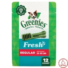 Greenies Regular Chewy Dental Dog Treats Fresh Spearmint - 12oz/12ct