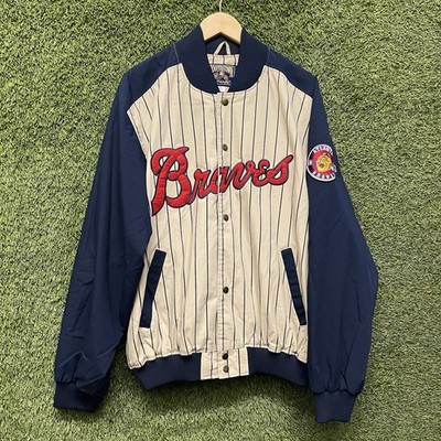 Vintage Atlanta Braves Cooperstown Collection Jacket Mens XL Majestic MLB ATL
