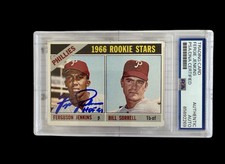 FERGIE JENKINS SIGNED AUTO 1966 TOPPS # 254 ROOKIE CARD PSA AUTHENTIC PHILLIES. rookie card picture