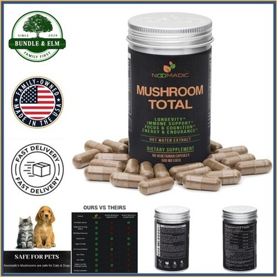 Adaptogenic Mushroom Complex Capsules for Energy Boost and Immune Support