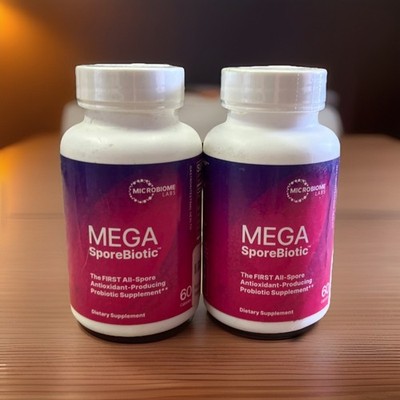 2 bottles - Microbiome Labs Mega SporeBiotic Active Bacteria 60 Capsules Each