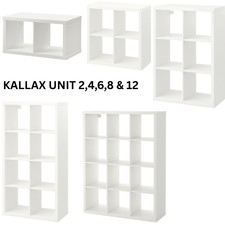 New IKEA KALLAX White Shelving Unit Cube Storage Bookcase Wall/Floor Mountable