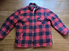 Large Vintage Vanderbilt Jacket Sherpa Lined Red Black Buffalo Check Large