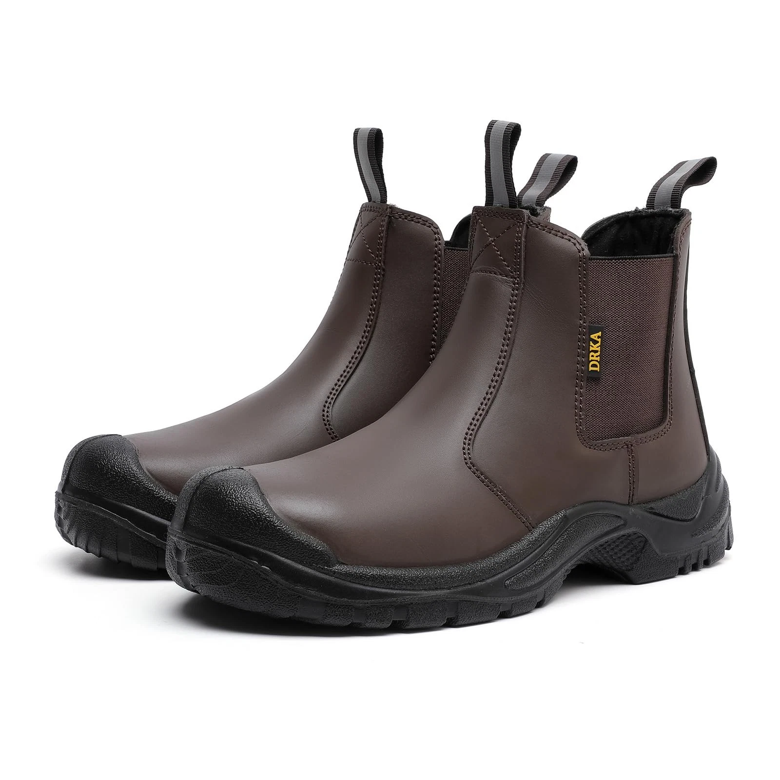 DRKA Men's Chelsea Steel Toe Work Boots – Waterproof, SlipResistant, AntiPunc...