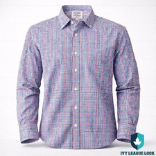 Charles Tyrwhitt Multicolor Plaid Dress Shirt Non-Iron Mens 17 35 Classic Ivy