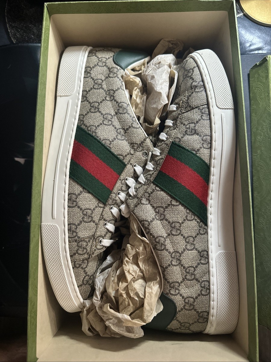 靴 Gucci Gucci-Ace GG Supreme Sneakers-760775- 100% Certified Authentic -US