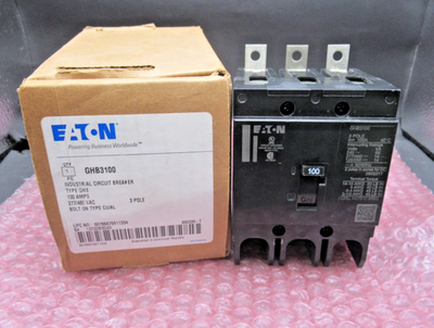 #ad EATON GHB3100 Molded Case Circuit Breaker G Frame 100A 3P 277 480VAC *NEW* $294.98