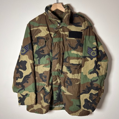Alpha Industries, VTG 1987 Alpha Industries M65 Field Coat Men's Medium Woodland Camo Military