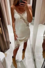 ZARA ASYMMETRISCHES SPITZENKLEID ZW OYSTER-WEISS NEU FW25/26 XS-XL REF....