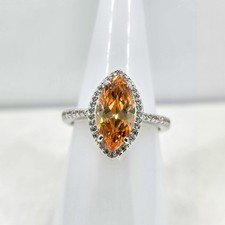 Bomb Party Incredible style ft Lab created Morganite and White Topaz ring Size 8