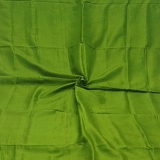 Vintage Green 100 Pure Silk Handloom Sari Remnant 4YD Craft Fabric Silk Scrap