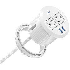 Space-Saving Desk Grommet with USB Ports