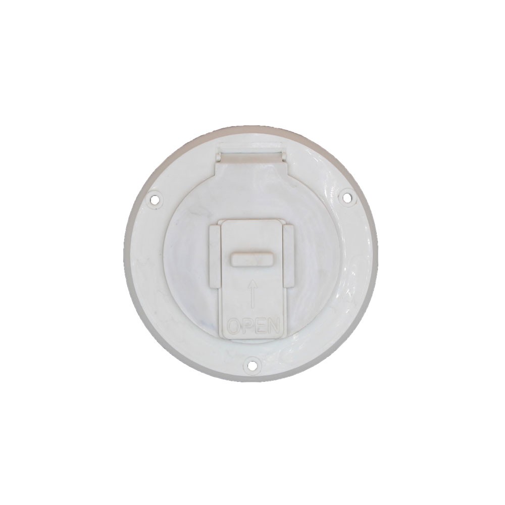 White Electric Power Cord Hatch Cover For RV Travel Trailer Pop Up 5412