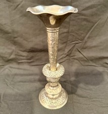 Antique Vintage Silver Single Epergne Bud Vase Two Pieces Beautiful! 8” Tall