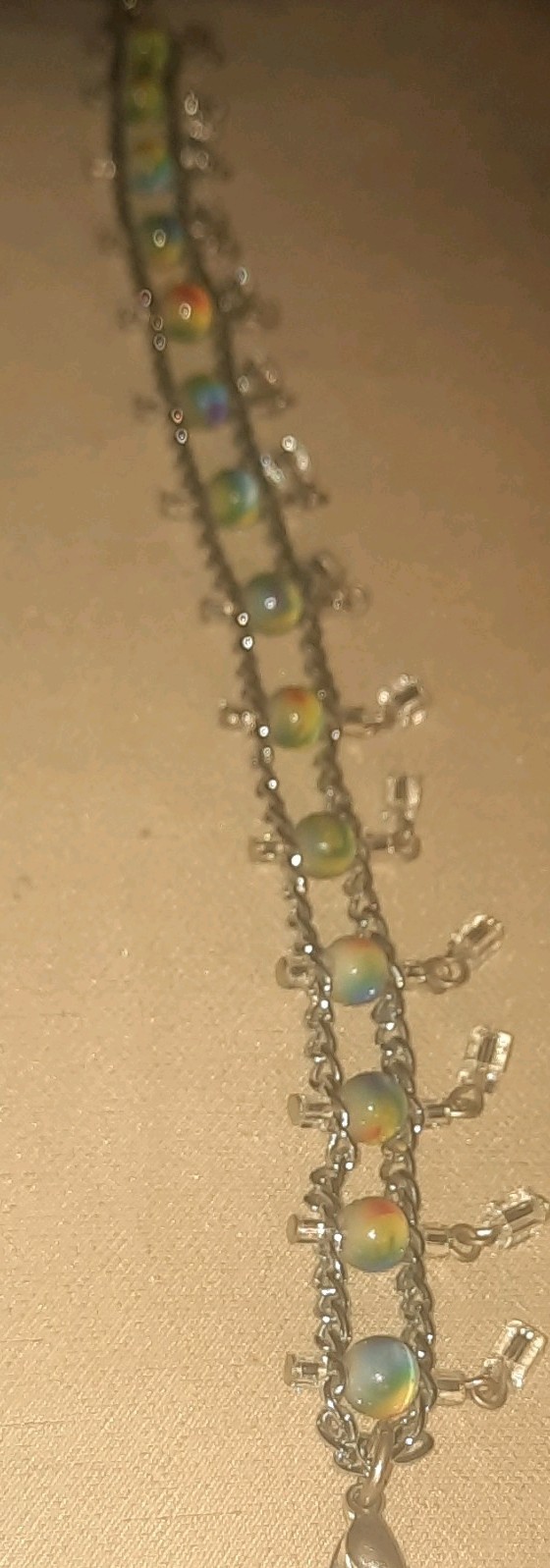 Silver Multicolor Adjustable Charm Bracelet Beade… - image 3