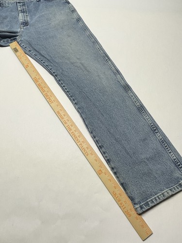 VTG Wrangler George Straight Cowboy Cut Blue Jeans Mens 36x34 Western Chore Work - Picture 20 of 22