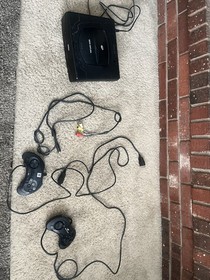 SEGA Saturn Black Console CD-ROM Drive with 2 Controllers & AV Cables/Power Cord