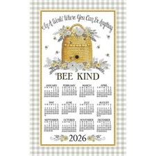 Kay Dee Designs, Bee Kind 2026 Calendar Towel