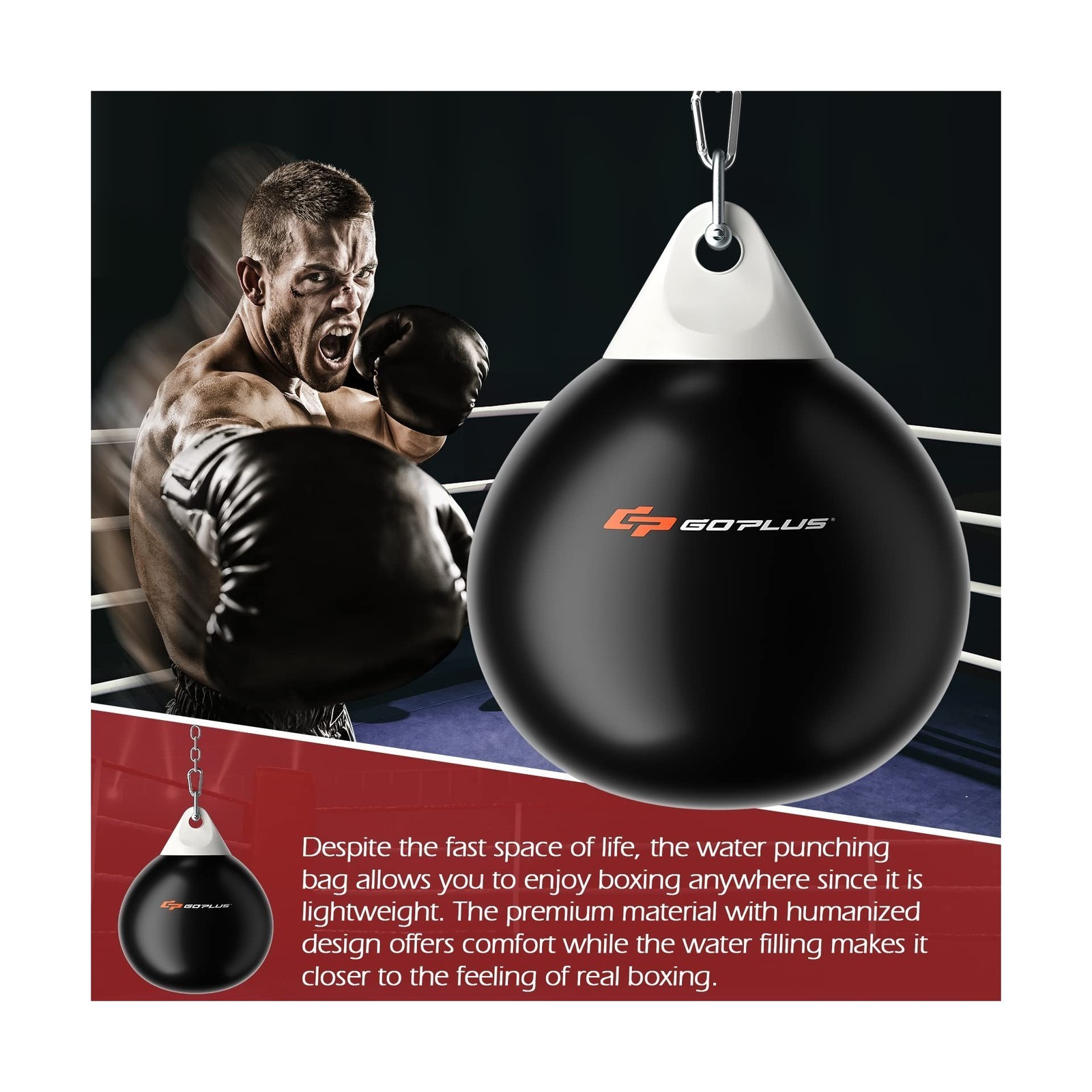 Goplus Water Aqua Bag, 21'' 180 Pound /18” 110 Pound Heavy Punching Bag wi