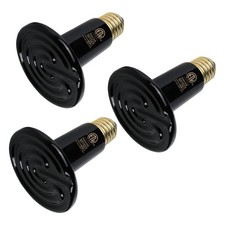 3 Pack 100W Black Reptile Heat Lamp, Infrared Ceramic Emitter Bulb for Pet Co...