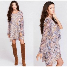 Show Me Your Mumu Bombshell Dress Size Small Tapestry Bell Sleeve Boho Gypsy NWT