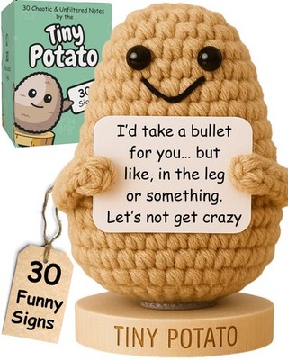 Funny Friendship Gift - Tiny Potato with 30 Sassy Messages for Small, 