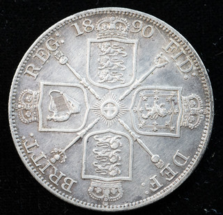 1890 Great Britain Silver Half Crown in AU Condition Rare Find!