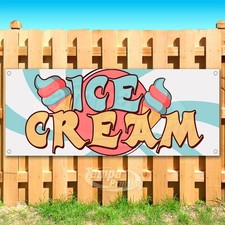 ICE CREAM Advertising Dessert Carnival Food Vinyl Banner Flag Sign USA SB11043