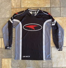 Men’s AXO Motocross Long Sleeve Jersey Black Gray Size Medium