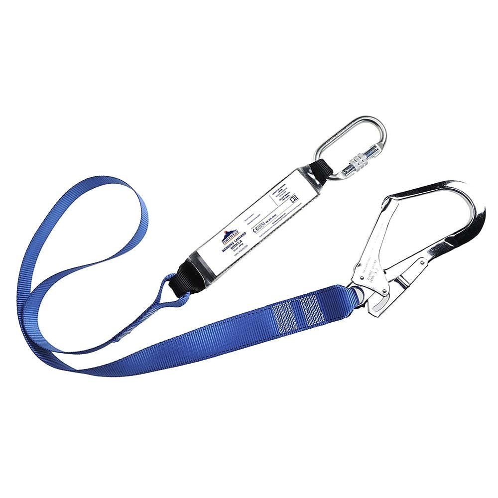 Portwest FP50RBR Single Webbing Lanyard with Shock Absorber – Royal Blue