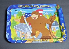 Vintage "Gorilla is my name" Children's Metal Tray w/ Folding Legs - has rust