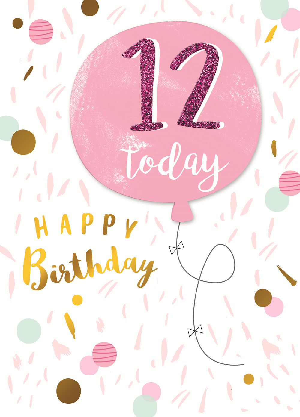 Girls 12th Birthday Balloon Greeting Card Inspired Range Cards