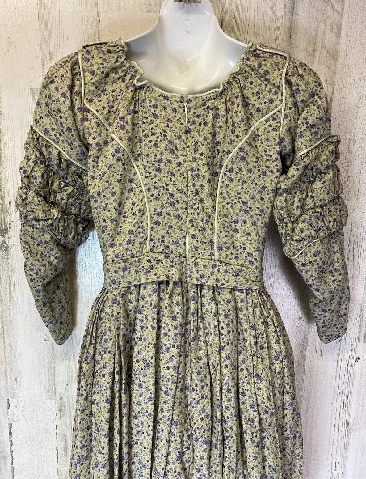 Vtg Handmade Floral Prairie Dress No Size Tags Pe… - image 8