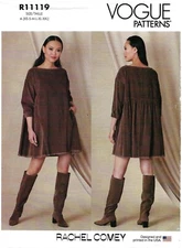 Vogue R11119 RACHEL COMEY Tent Dress w Pockets & Fringed Hem Sz 4-26 UC V1821