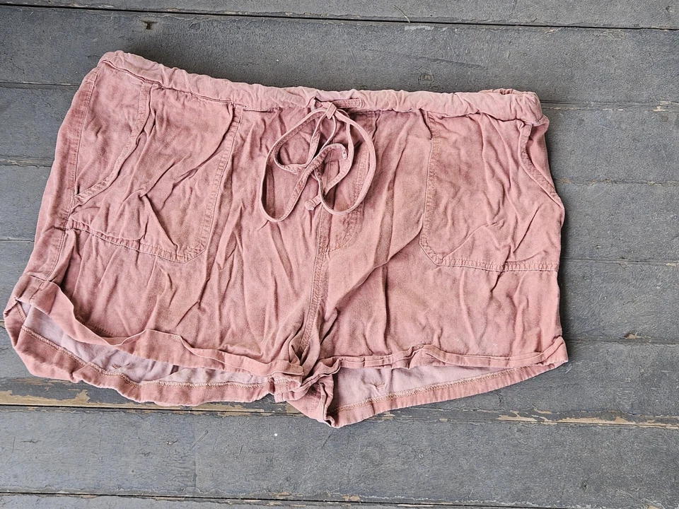  Volcom Sunday Strut Shorts, Salmon Pink, Elastic Waist, XXL (14)  - Image 2 of 4