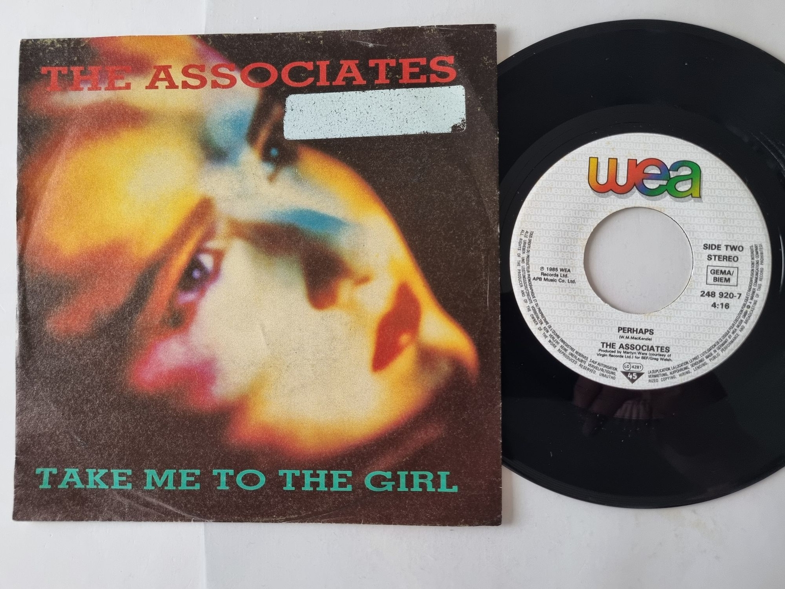 The Associates - Take Me To The Girl 7'' Vinyl Germany