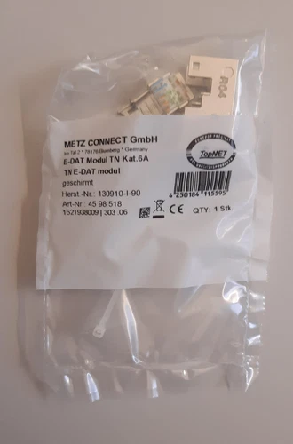 5 Stück METZ CONNECT E-DAT Modul TN Kat. 6A 13090-I-90 NEU RJ45