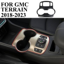 Carbon Fiber Style Center Console Cup Holder Button Panel Trim for GMC Terrain