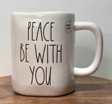 Magenta Rae Dunn Peace Be With You Cross Religious Ceramic Coffee Tea Mug